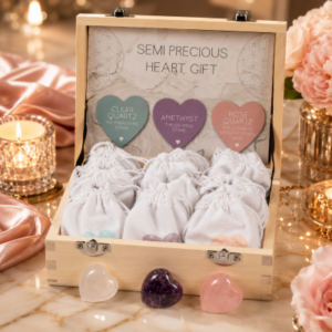 Coffret de Pierres Cœur en Cristal