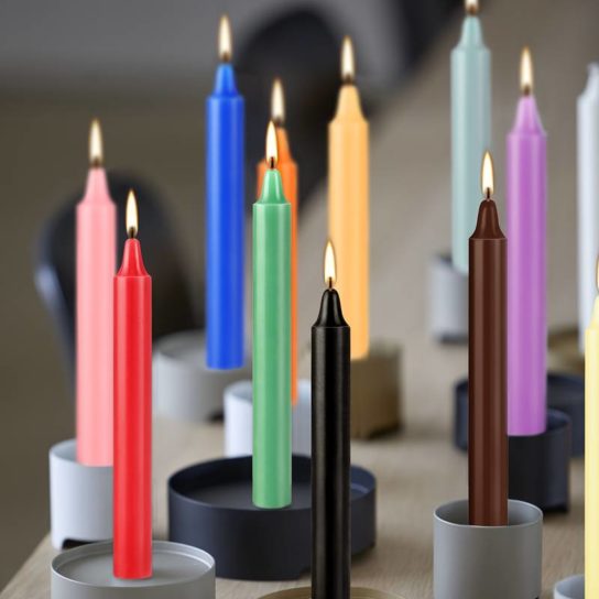 Lot de 12 bougies de rituel multicolores, 10 cm