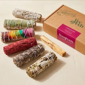 Coffret de fumigation Veegreen avec fagots botaniques et Palo Santo