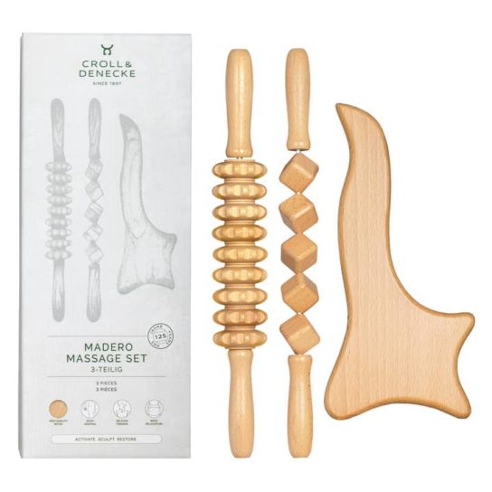 Madero – Coffret de massage en bois, 3 pièces