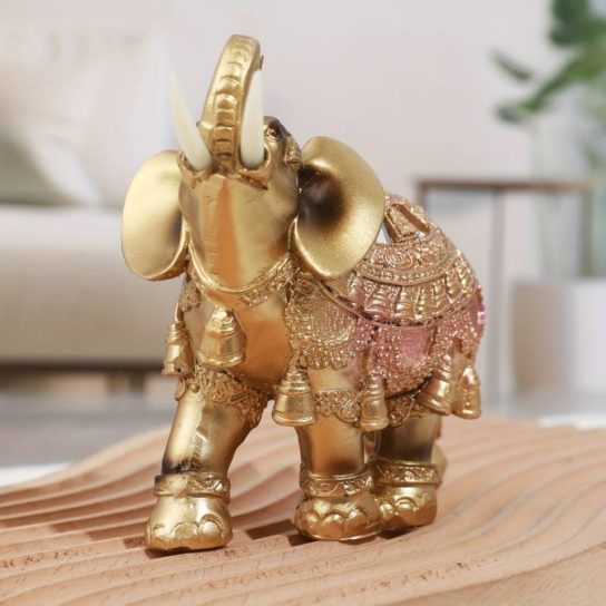 Éléphant Feng Shui doré