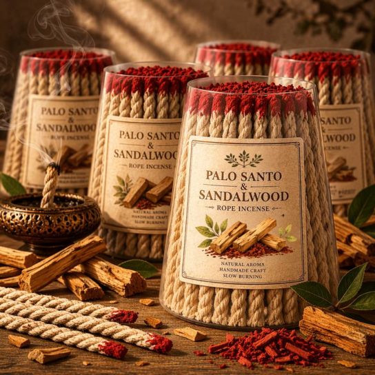 Encens en corde au parfum de santal – 37 pièces