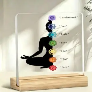 Décoration Fleur des sept chakras sur socle